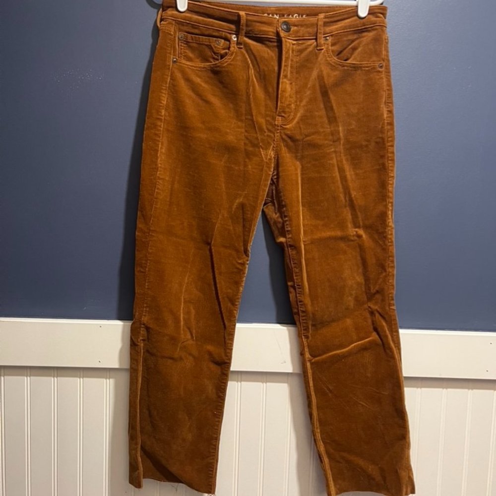 High Rise Cropped Flare Corduroy Pant